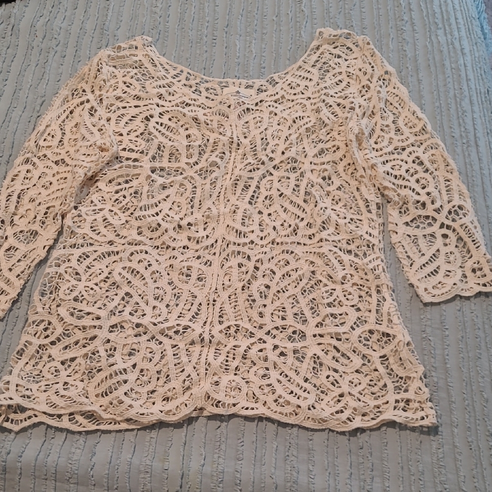 Grand & Greene Pink Embellished Blouse with 3/4 Sleeves
